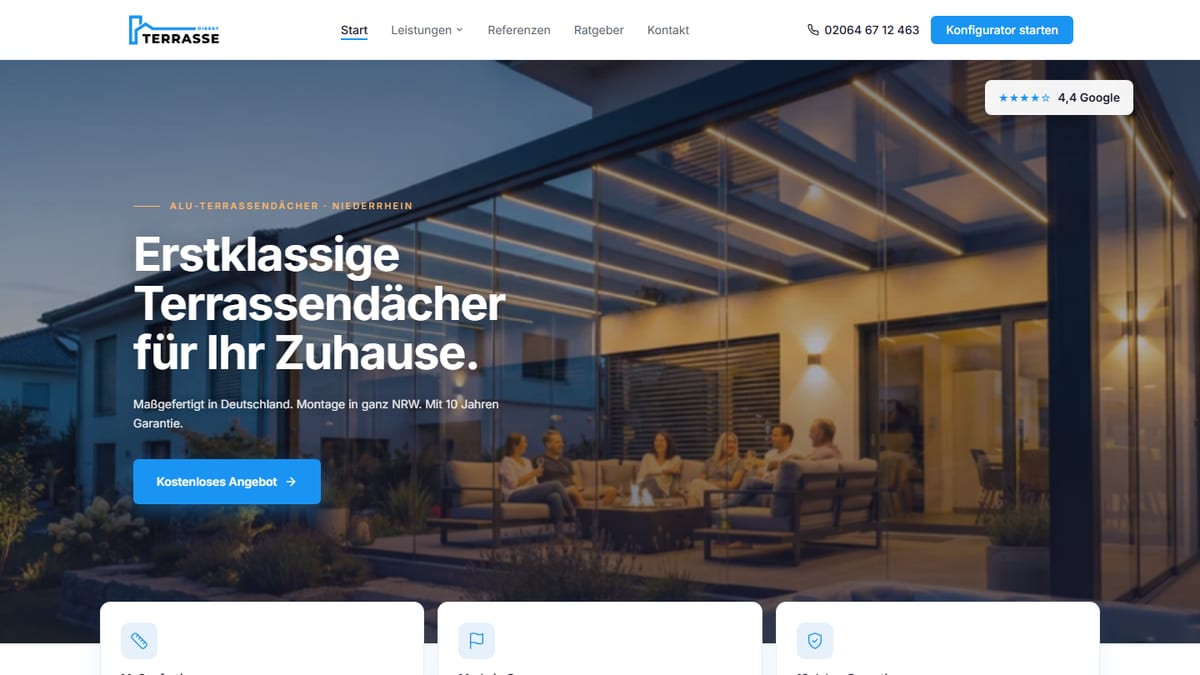 Website von Terrasse Direkt